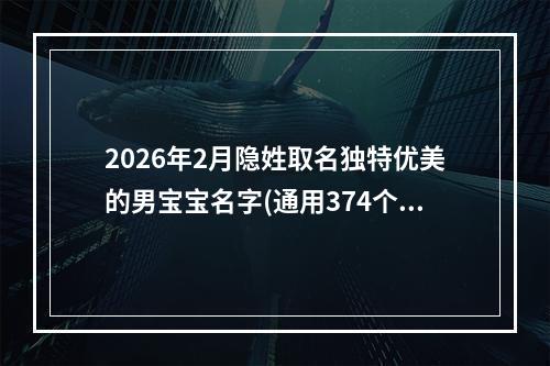 2026年2月隐姓取名独特优美的男宝宝名字(通用374个)