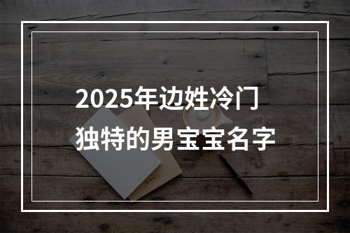 2025年边姓冷门独特的男宝宝名字