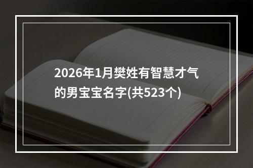2026年1月樊姓有智慧才气的男宝宝名字(共523个)