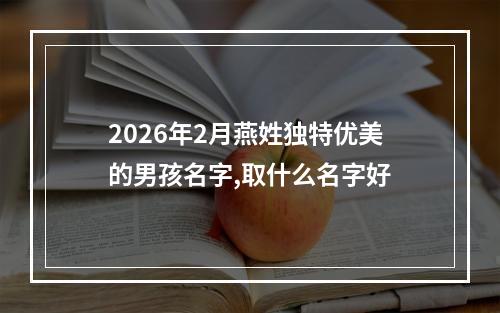 2026年2月燕姓独特优美的男孩名字,取什么名字好