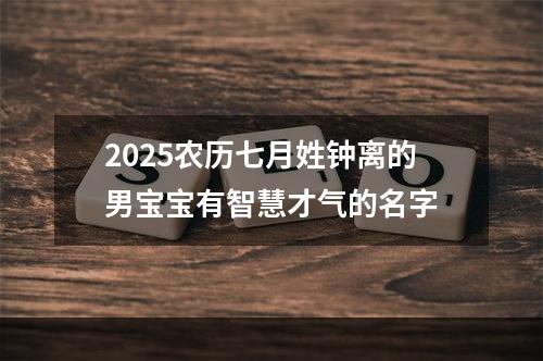 2025农历七月姓钟离的男宝宝有智慧才气的名字