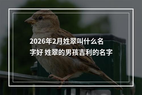 2026年2月姓翠叫什么名字好 姓翠的男孩吉利的名字