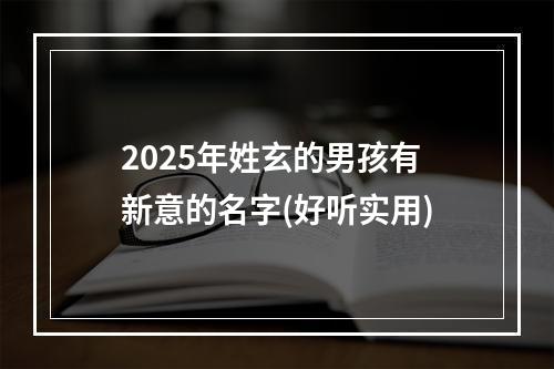 2025年姓玄的男孩有新意的名字(好听实用)