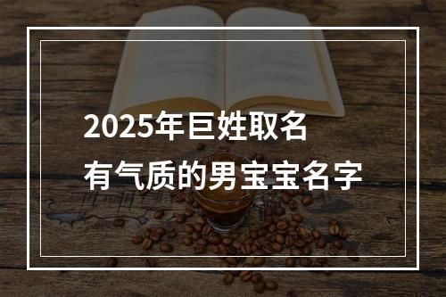 2025年巨姓取名有气质的男宝宝名字
