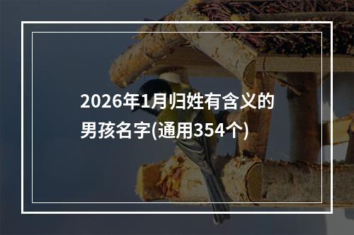 2026年1月归姓有含义的男孩名字(通用354个)