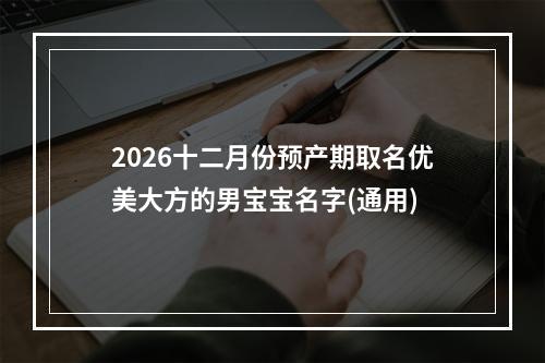 2026十二月份预产期取名优美大方的男宝宝名字(通用)
