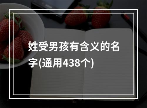 姓受男孩有含义的名字(通用438个)