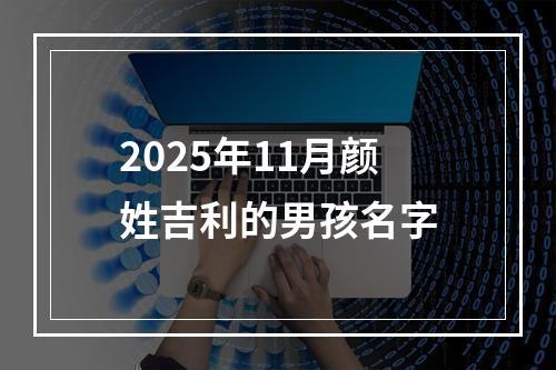 2025年11月颜姓吉利的男孩名字