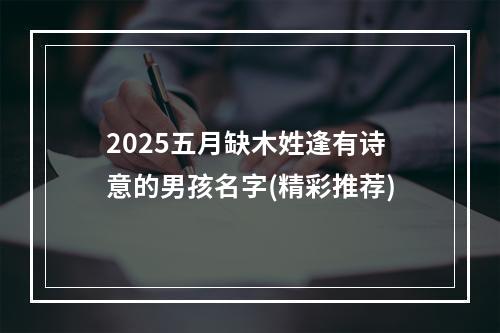 2025五月缺木姓逢有诗意的男孩名字(精彩推荐)