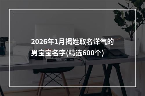 2026年1月揭姓取名洋气的男宝宝名字(精选600个)
