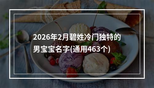 2026年2月碧姓冷门独特的男宝宝名字(通用463个)