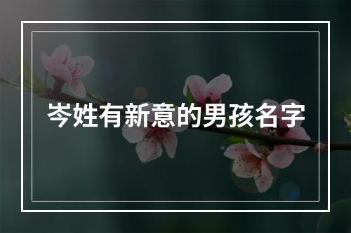 岑姓有新意的男孩名字