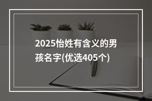 2025怡姓有含义的男孩名字(优选405个)