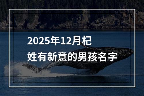 2025年12月杞姓有新意的男孩名字