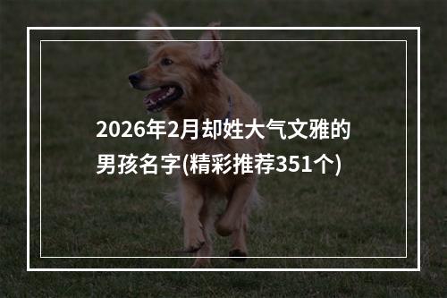 2026年2月却姓大气文雅的男孩名字(精彩推荐351个)