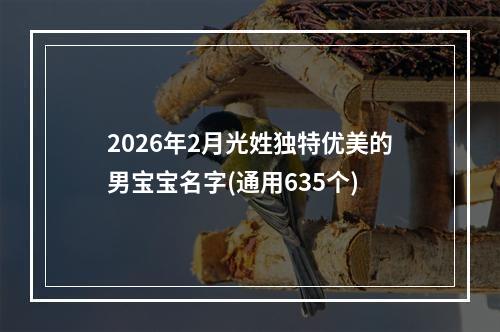 2026年2月光姓独特优美的男宝宝名字(通用635个)