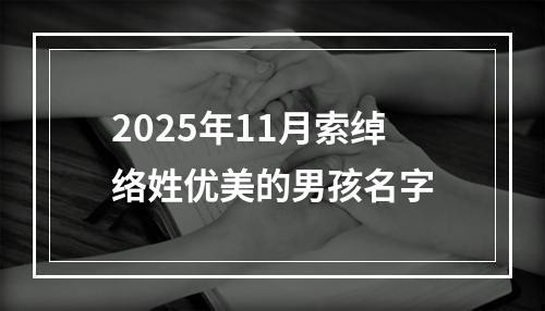 2025年11月索绰络姓优美的男孩名字