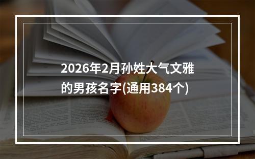 2026年2月孙姓大气文雅的男孩名字(通用384个)