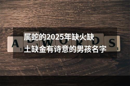 属蛇的2025年缺火缺土缺金有诗意的男孩名字