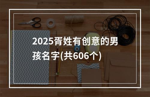 2025胥姓有创意的男孩名字(共606个)