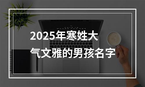 2025年寒姓大气文雅的男孩名字