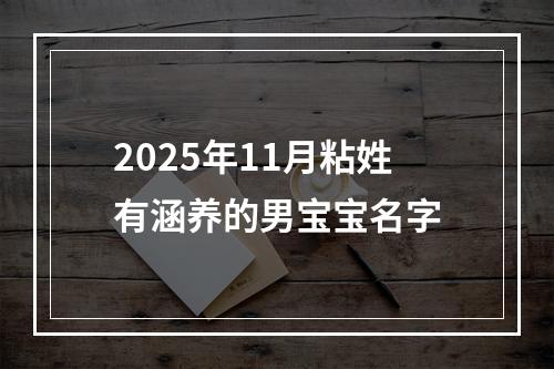 2025年11月粘姓有涵养的男宝宝名字