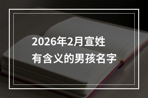 2026年2月宣姓有含义的男孩名字