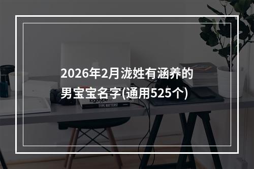2026年2月泷姓有涵养的男宝宝名字(通用525个)