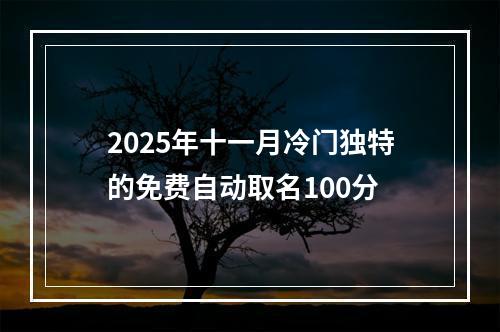 2025年十一月冷门独特的免费自动取名100分