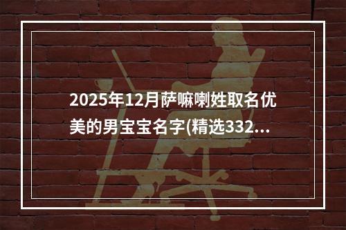 2025年12月萨嘛喇姓取名优美的男宝宝名字(精选332个)