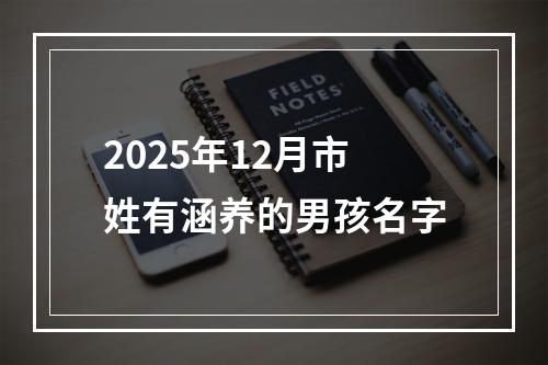 2025年12月市姓有涵养的男孩名字