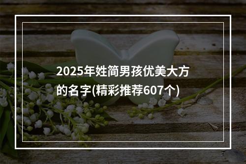 2025年姓简男孩优美大方的名字(精彩推荐607个)