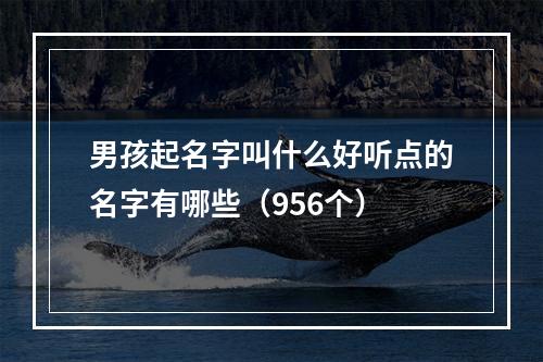 男孩起名字叫什么好听点的名字有哪些（956个）