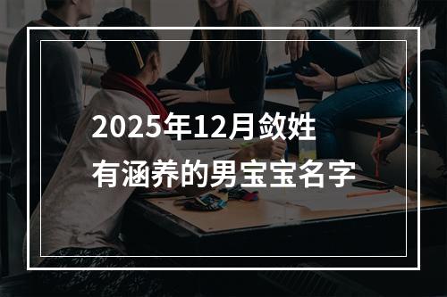 2025年12月敛姓有涵养的男宝宝名字