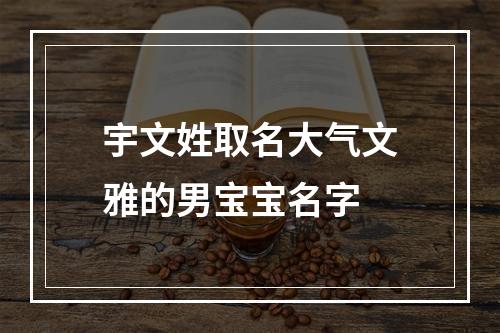 宇文姓取名大气文雅的男宝宝名字