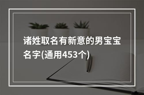 诸姓取名有新意的男宝宝名字(通用453个)