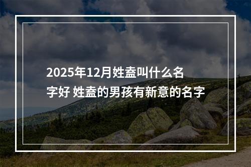 2025年12月姓盍叫什么名字好 姓盍的男孩有新意的名字