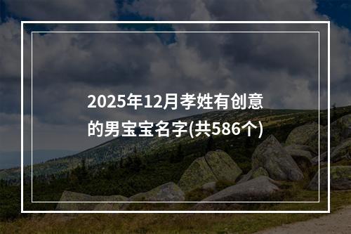 2025年12月孝姓有创意的男宝宝名字(共586个)