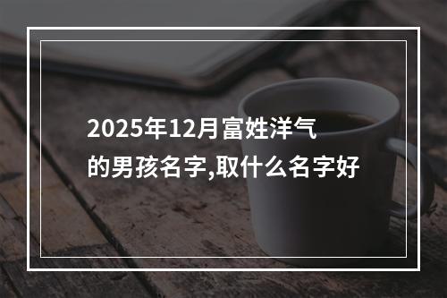 2025年12月富姓洋气的男孩名字,取什么名字好