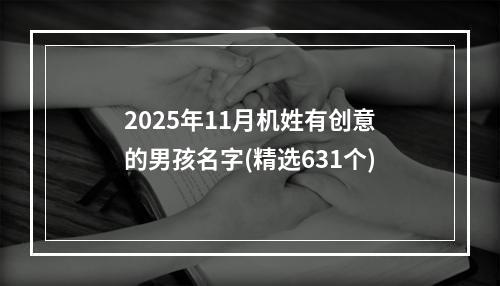 2025年11月机姓有创意的男孩名字(精选631个)