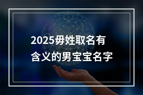 2025毋姓取名有含义的男宝宝名字