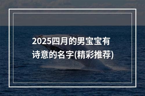 2025四月的男宝宝有诗意的名字(精彩推荐)