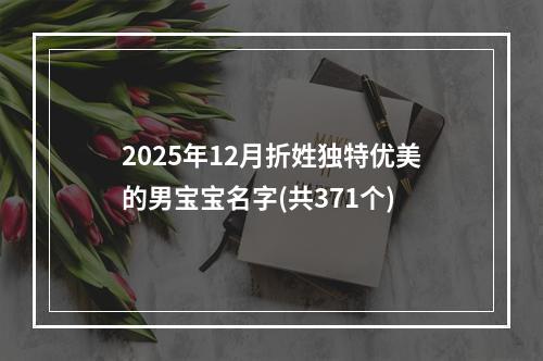 2025年12月折姓独特优美的男宝宝名字(共371个)