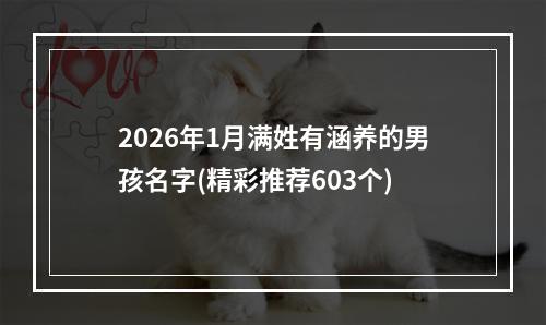2026年1月满姓有涵养的男孩名字(精彩推荐603个)