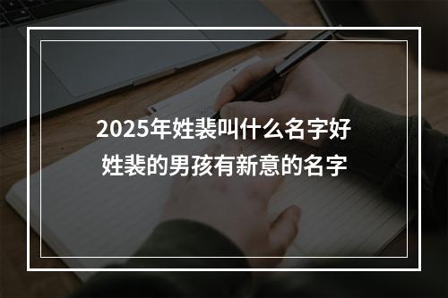 2025年姓裴叫什么名字好 姓裴的男孩有新意的名字