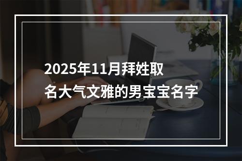 2025年11月拜姓取名大气文雅的男宝宝名字