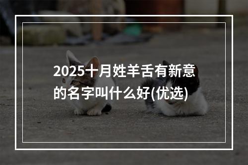 2025十月姓羊舌有新意的名字叫什么好(优选)
