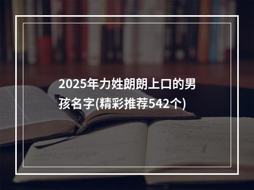 2025年力姓朗朗上口的男孩名字(精彩推荐542个)