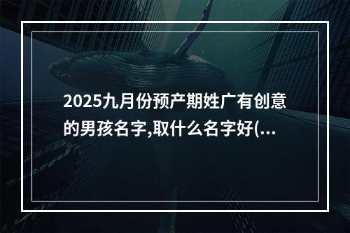 2025九月份预产期姓广有创意的男孩名字,取什么名字好(好听实用)