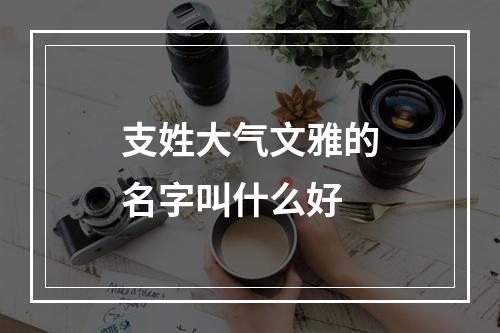 支姓大气文雅的名字叫什么好